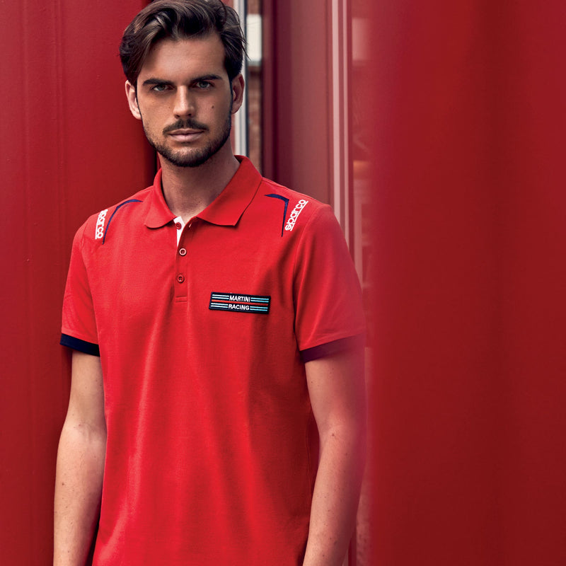 Sparco Martini Racing Polo Shirt - White/Navy