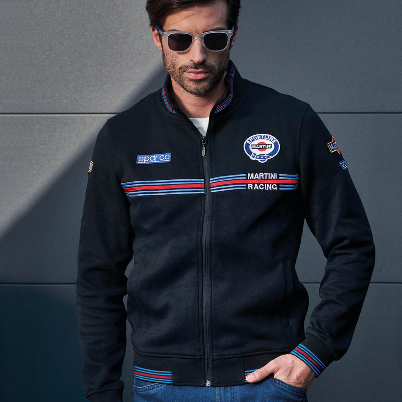 Sparco Martini Racing Full Zip Sweatshirt — Black — view 3