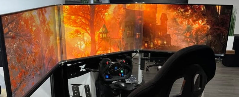 SimXPro Integrated Triple Screen Setup Heavy - VESA 75-100-200 - Black