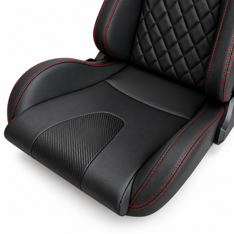 SimXPro XL GT Reclining Sim Racing Seat + Seat Slider