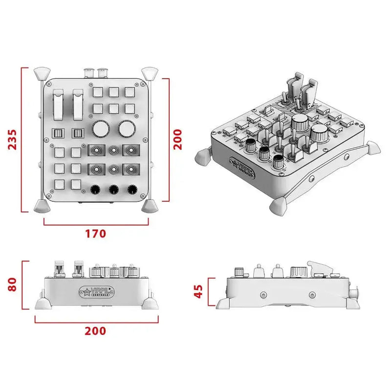 VIRPIL Controls Universal Control Panel #1 – RGB – 27 Inputs (Black) - Sim Race Webshop B.V.