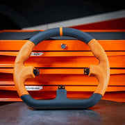 Asetek SimSports closed D orange leather rim - Asetek SimSports - Sim Race Webshop product image 3