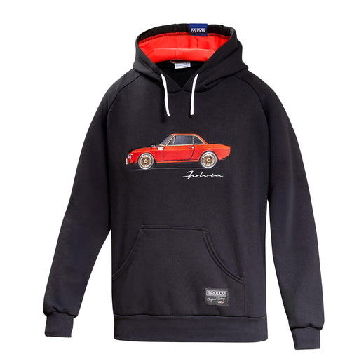 Sparco Lancia HF Fulvia Hoodie — Black/Red — front