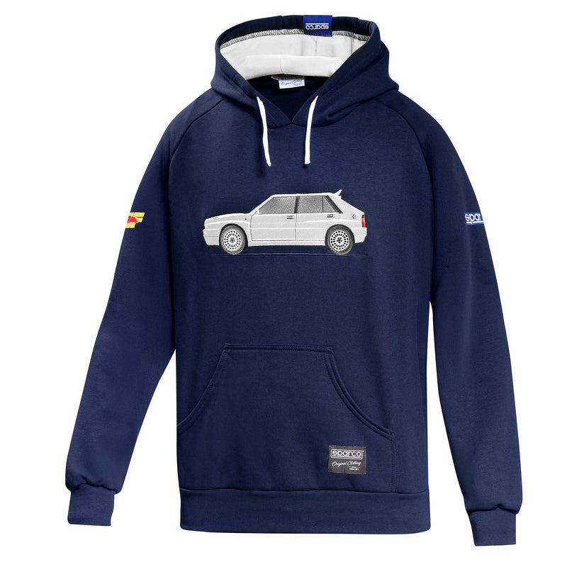 Sparco Lancia HF Delta Hoodie — Blue/White — front