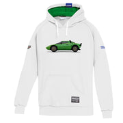 Sparco Lancia HF GR4 Hoodie — White/Green — front