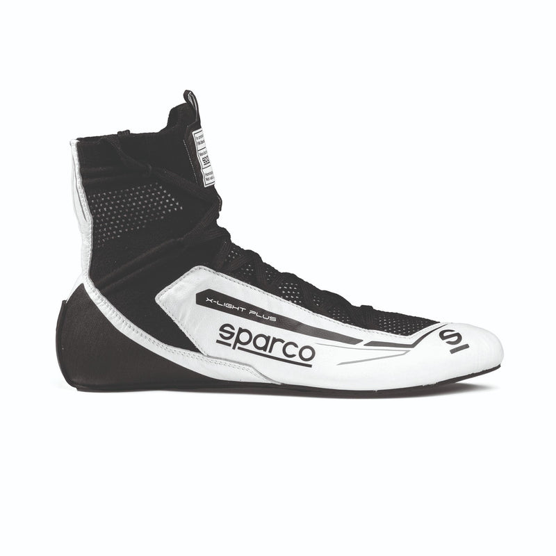 Sparco X-Light Plus FIA Racing Shoes — White/Black