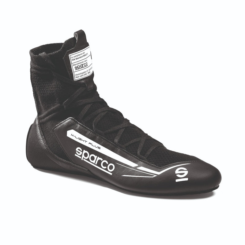 Sparco X-Light Plus FIA Racing Shoes — Black/White