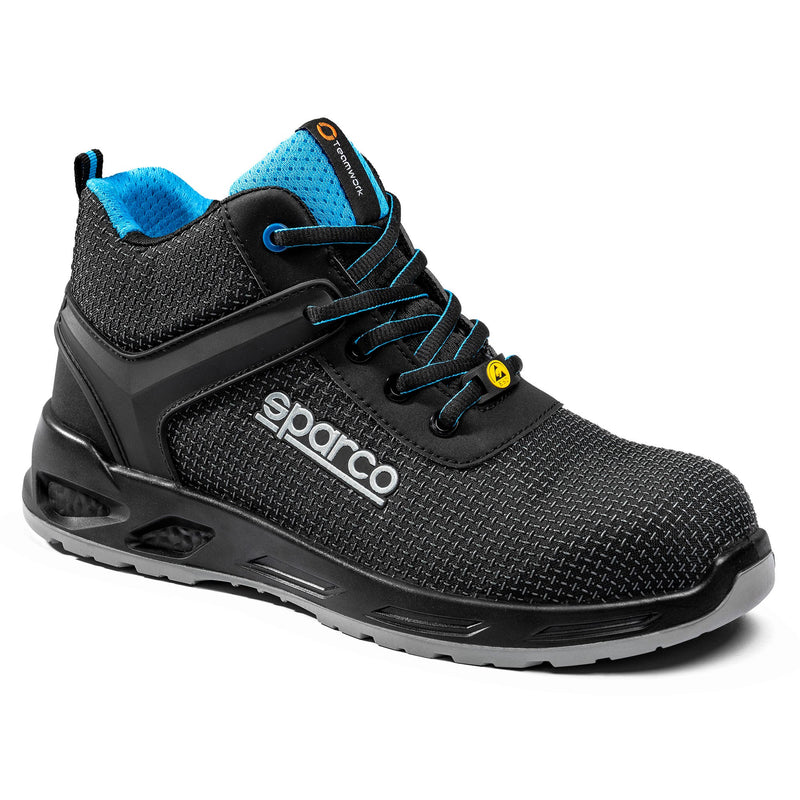 Sparco Horizon Tek-H Rialto Safety Shoes S3S ESD Unisex Black — Black/Sky Blue