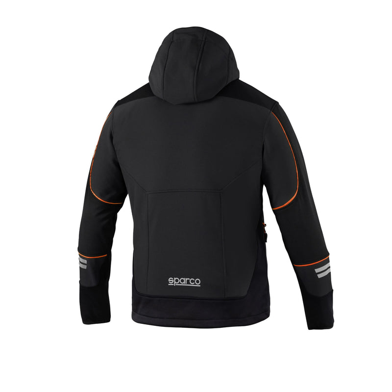 Sparco Tech York Softshell Jacket — Black/Orange fluo