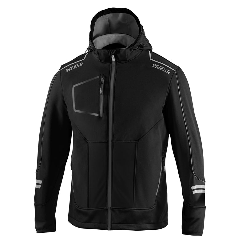 Sparco Tech York Softshell Jacket — Black/Dark Gray