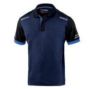 Sparco Tech Toledo Polo Shirt — blue marine/light blue