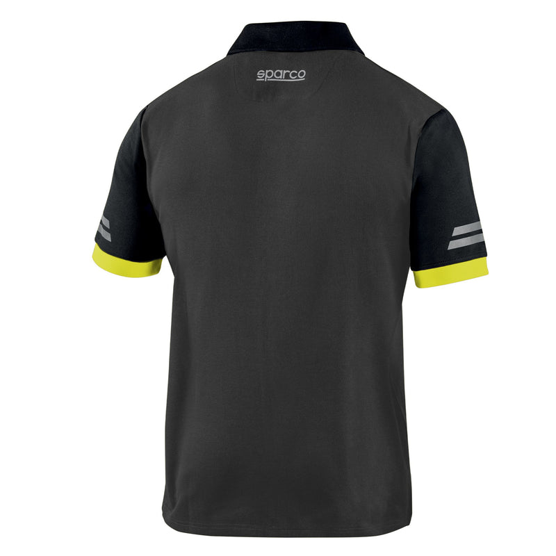 Sparco Tech Toledo Polo Shirt —  grigio scuro / giallo fluo