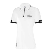 Sparco Zip Women’s Polo Shirt — White
