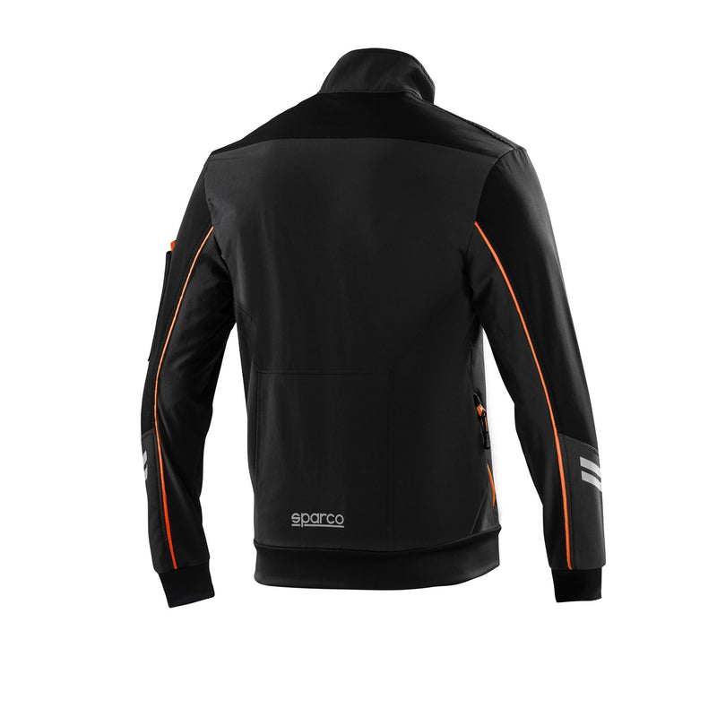 Sparco Tech Austin Light-Shell Jacket — Black/Orange fluo