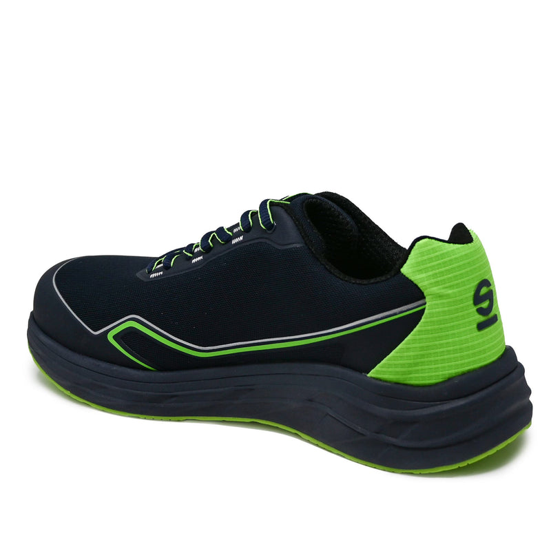 Sparco Safety Shoes S1PS Teamwork Willen ESD Sneaker Unisex Blue/Fluorescent Green — Navy blue / Fluorescent green