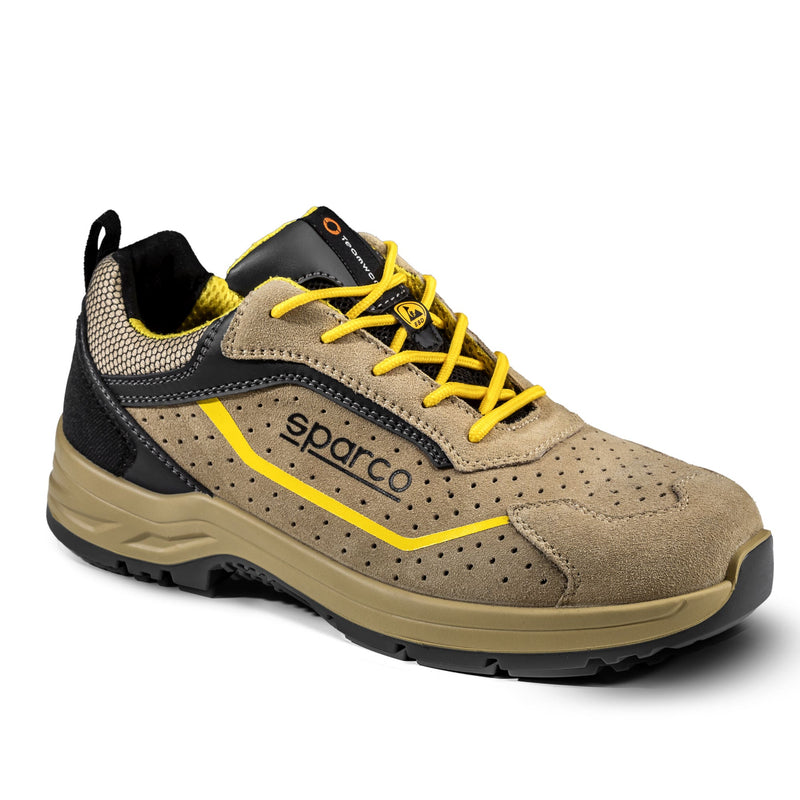 Sparco Safety Shoes S1P Indy Colton ESD Unisex Taupe — Taupe/Yellow