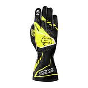 Sparco K-Attack Karting Gloves — Black/Fluo yellow