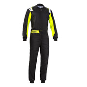Sparco Rookie Karting Suit — Black/Fluo yellow