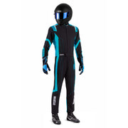 Sparco Thunder Advanced Karting Suit — Black/Sky Blue