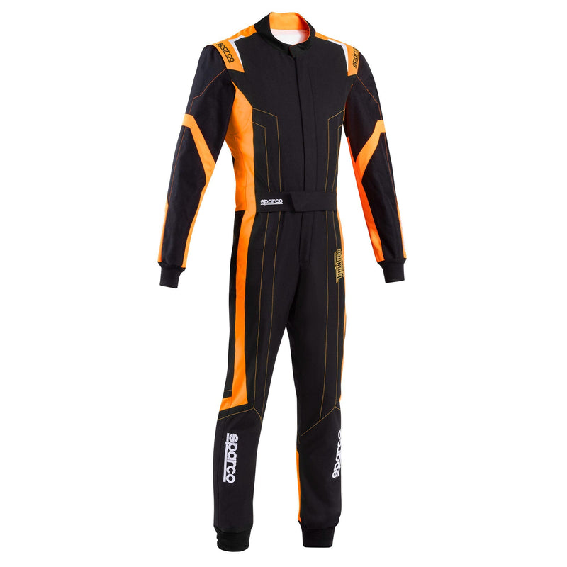 Sparco Thunder Advanced Karting Suit — Black/Fluo Orange