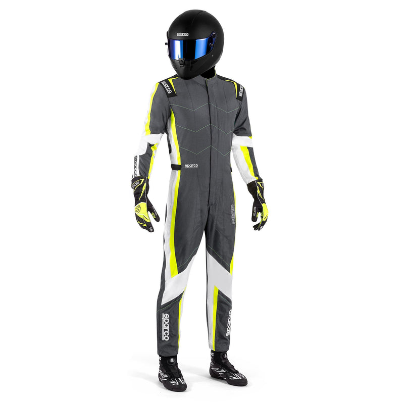 Sparco Kerb Advanced Karting Suit — Dark grey/Fluorescent yellow