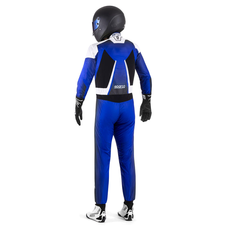 Sparco Prime-K Advanced Karting Suit — Electric Blue/White/Black