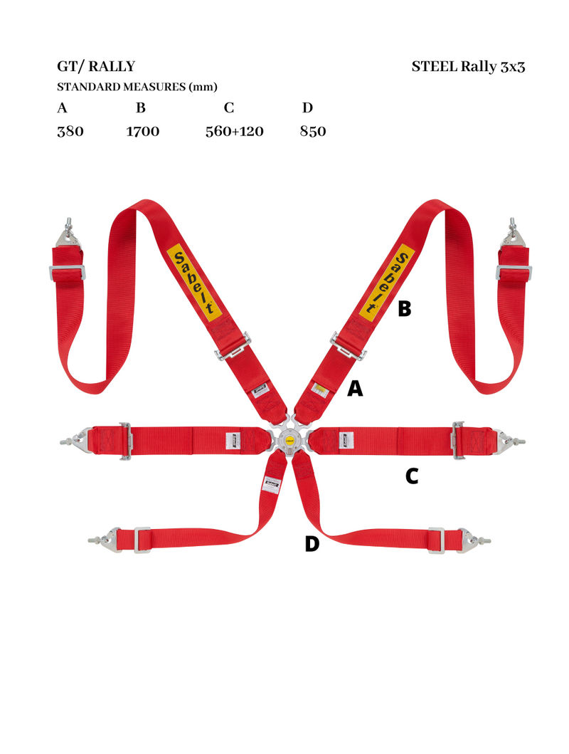 Sabelt Steel Rally 3x3 6-Point Harness
